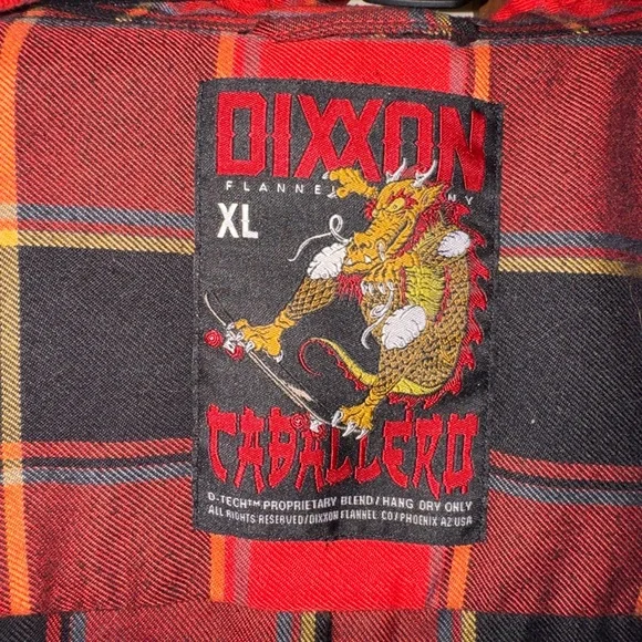 DIXXON Red and Black Plaid Flannel Shirt - Picture 2 of 3